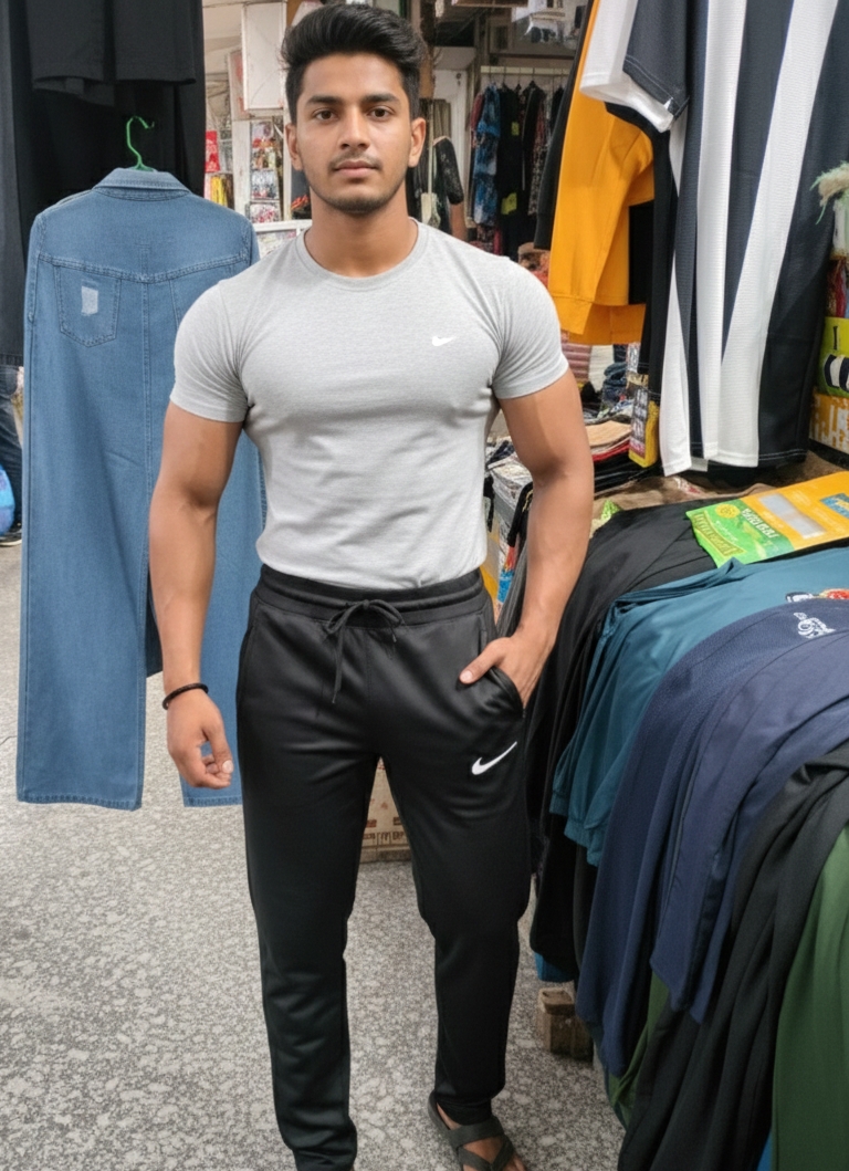 Black Premium Stretchable Track Pant for Men/Women – Soft Fabric, Comfortable Fit - Image 2